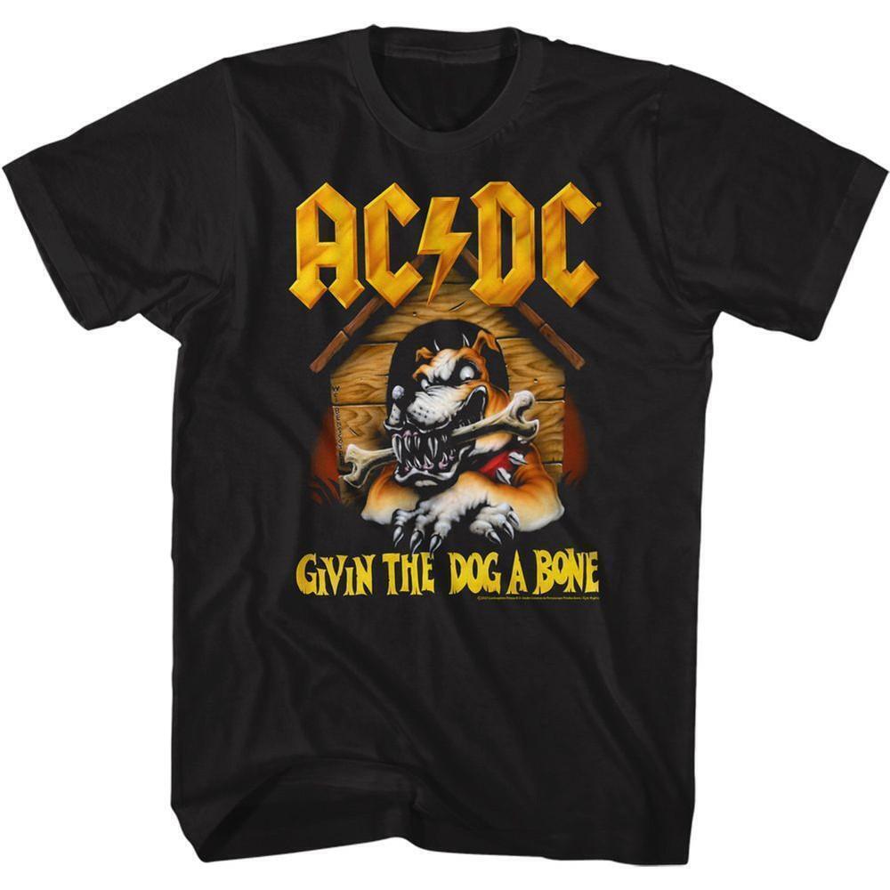 Acdc Dog A Bone Black Adult T Shirt
